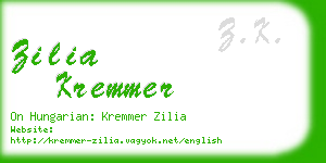 zilia kremmer business card